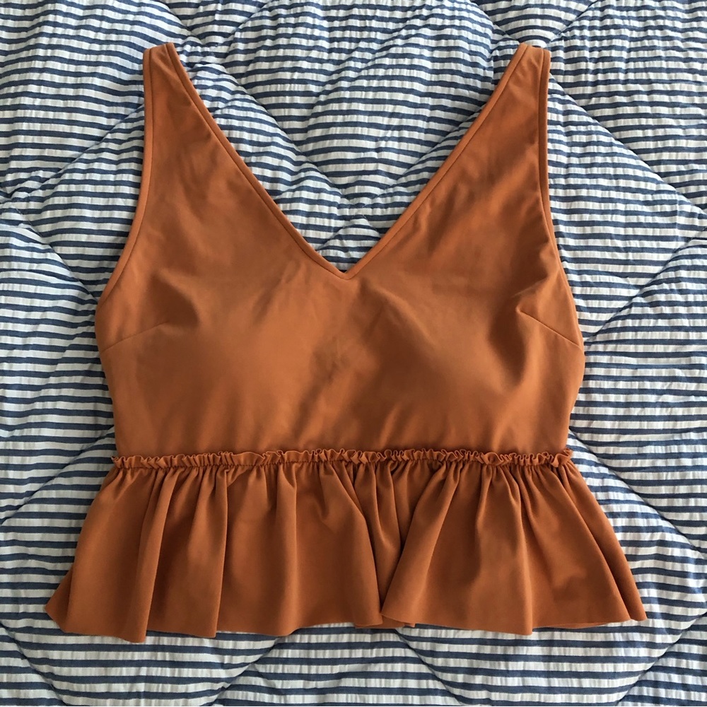 Kortni Jeane Large Clay V-Neck Top NWOT